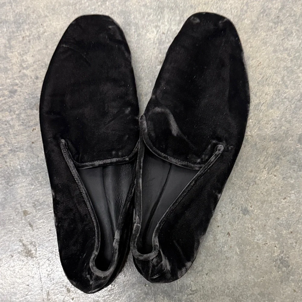 Vince Black Velvet Men's Slip-On Loafers